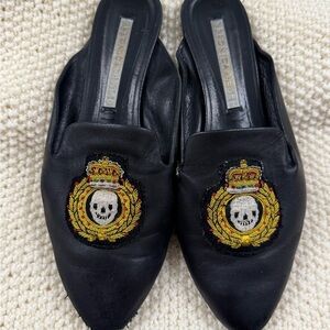 Veronica Beard Biker Skull Women’s Leather Mules Size 39